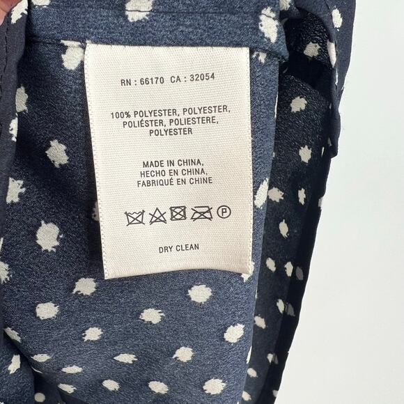 Maeve Anthropologie Preparation Button Front Shirt Dress Polka Dots Navy size XS - Picture 3 of 11